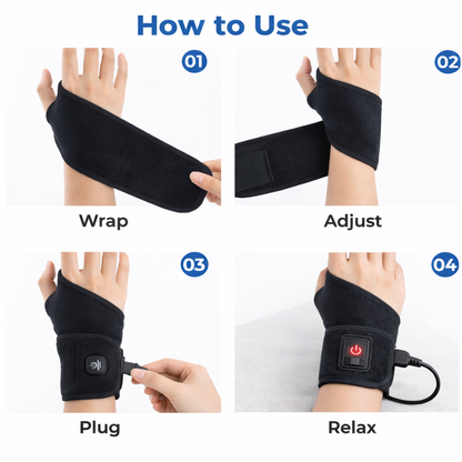 Relievia™ Heated Wrist Wrap With Vibration Therapy