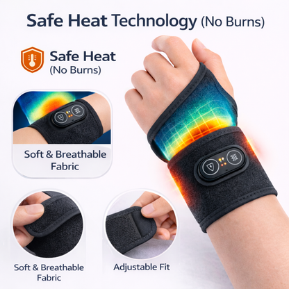 Relievia™ Heated Wrist Wrap With Vibration Therapy